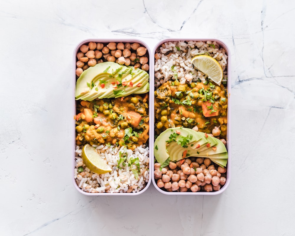 Nutritionist preparing balanced meal components